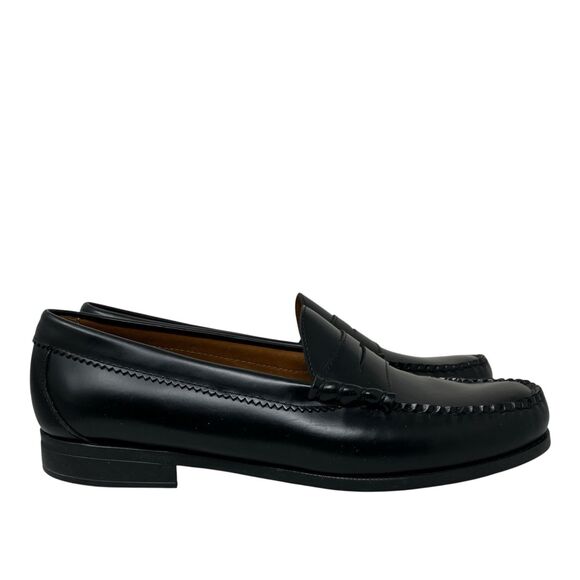 J Crew Camden Penny Loafers Mens 10.5 Black Leather Career Wedding Shoes AV166 main image 10